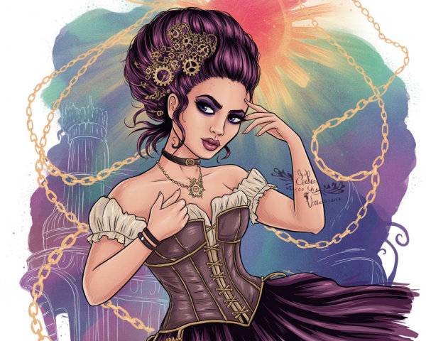 Steampunk Fantasy Fashion with Intricate Details