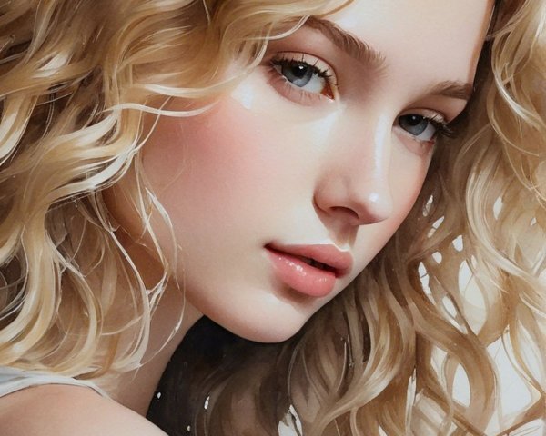 Close-Up Portrait of a Young Woman with Blonde Hair