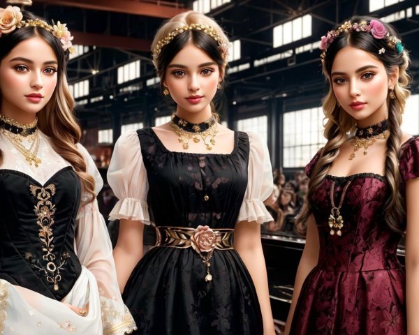Elegant Women in Vintage Fashion Styles