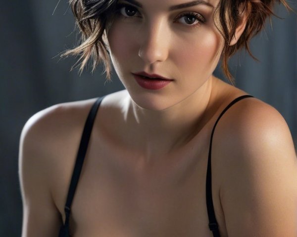 Elegant Portrait of a Woman in Black Lace Lingerie