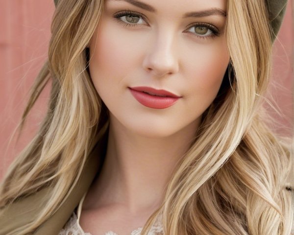 Elegant Woman with Blonde Hair and Green Bow