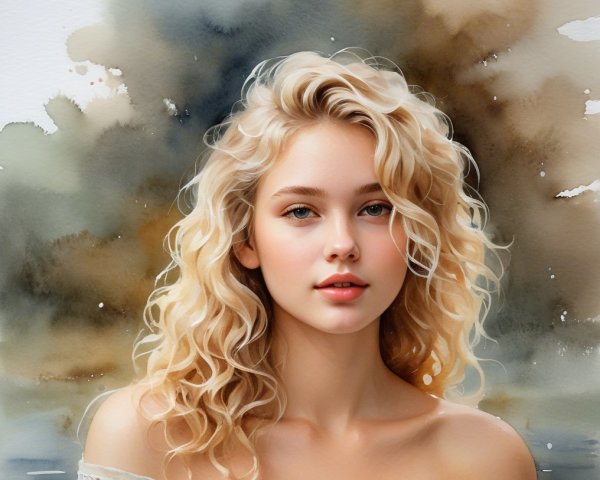 Serene Portrait of a Young Woman with Blonde Hair