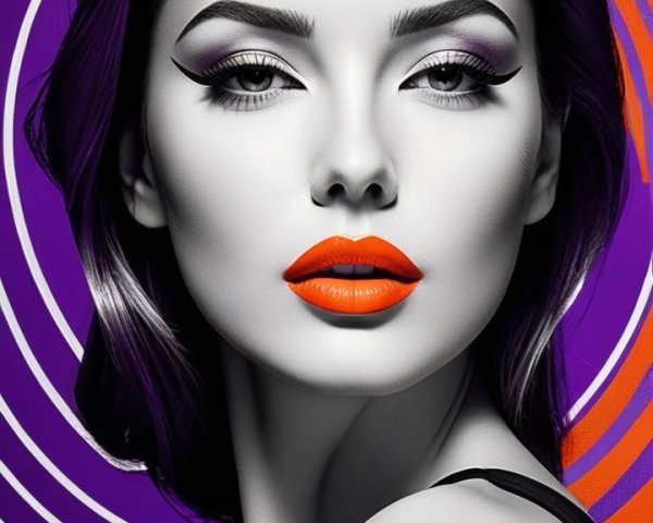 Portrait of a Woman with Colorful Swirling Background