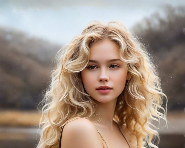 Serene Portrait of a Young Woman in Nature