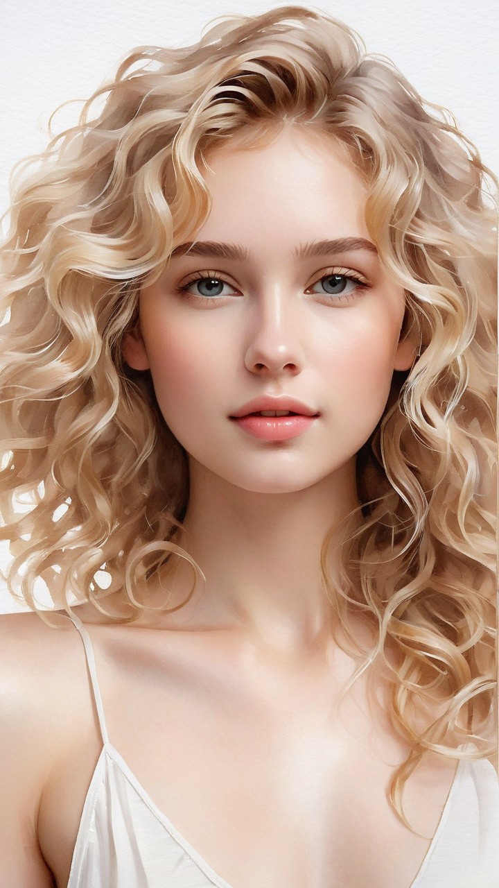 Close-Up Portrait of a Young Woman with Blonde Hair