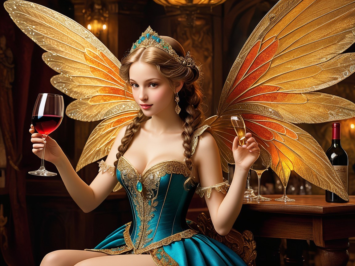 Enchanted Fairy in a Whimsical Saloon