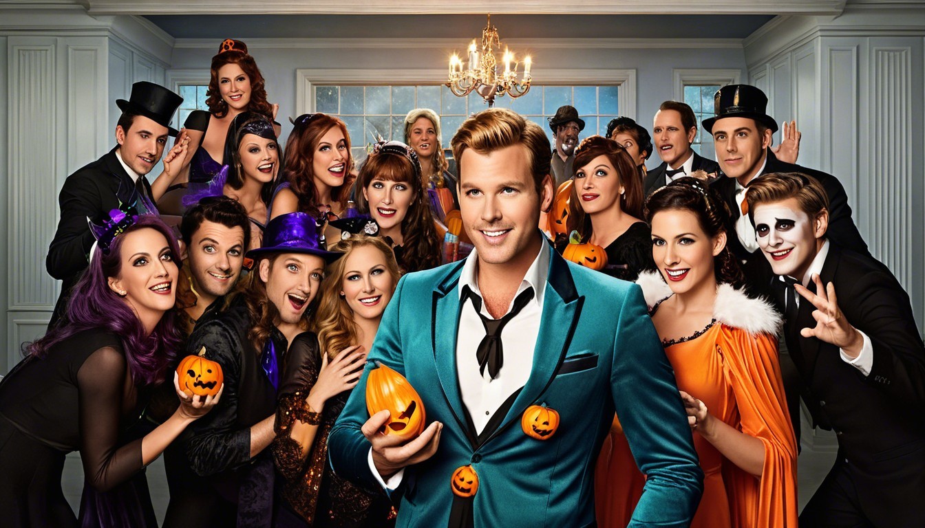 Colorful Halloween Costumes in Elegant Room Gathering