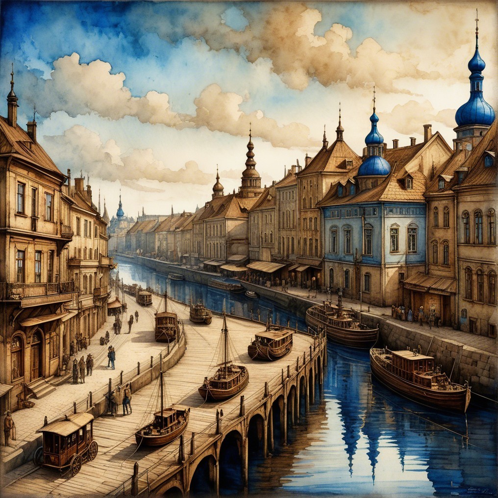 Serene Waterwayscape with Charming Buildings and Boats
