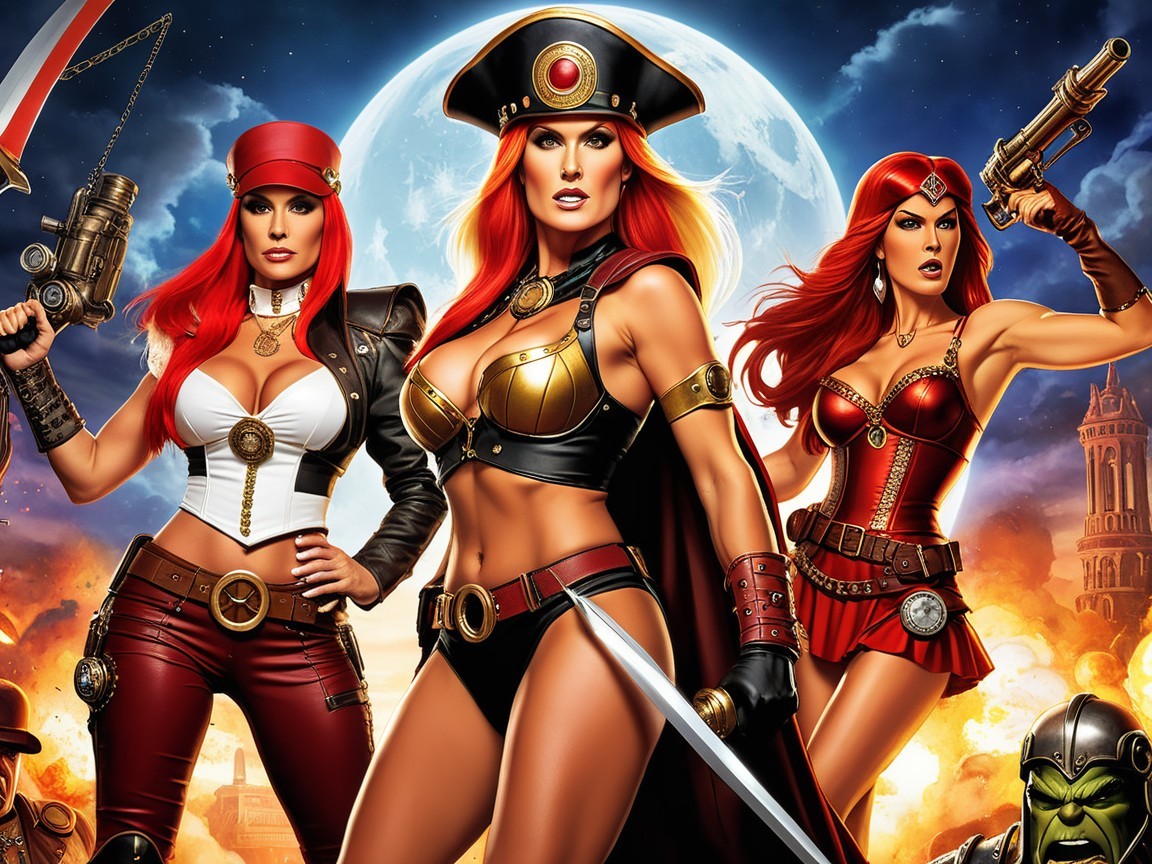 Fierce Female Warriors in Steampunk Pirate Styles