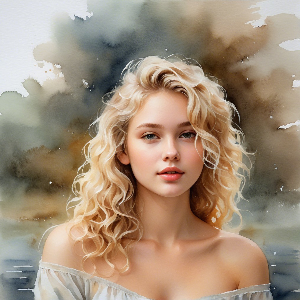 Serene Portrait of a Young Woman with Blonde Hair