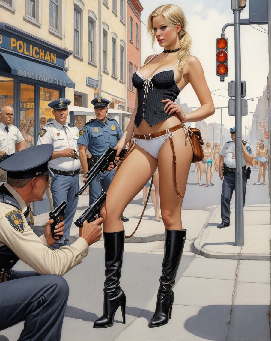 Stylish Woman in Provocative Outfit on Urban Street