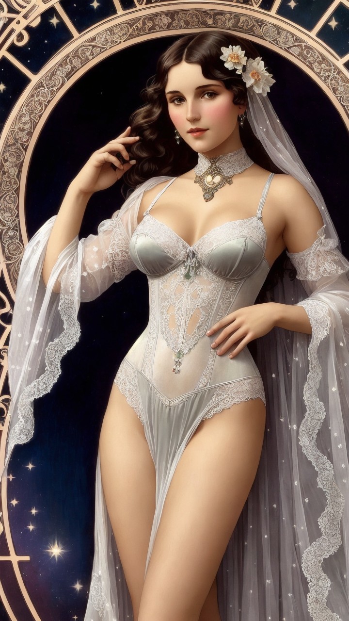 Elegant Lingerie Set with Sheer Robe and Floral Accents