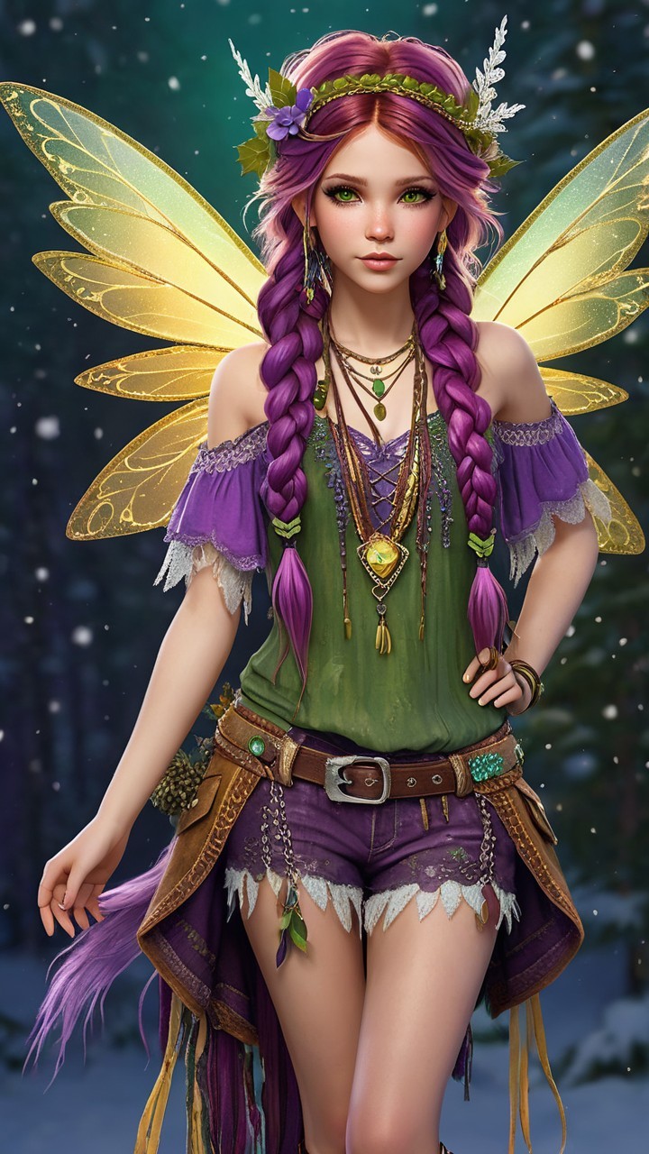Whimsical Fairy in a Mystical Forest Setting