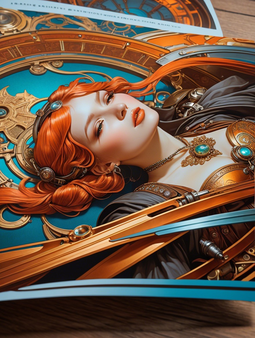 Portrait of a Woman in Steampunk Aesthetic with Jewelry