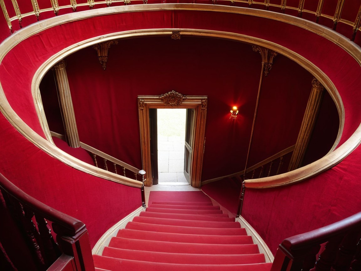 Elegant Curved Staircase in Opulent Foyer Design