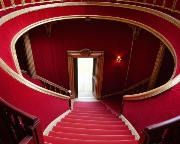 Elegant Curved Staircase in Opulent Foyer Design