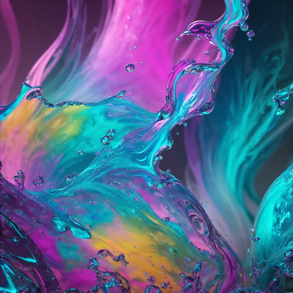 Colorful Liquid Swirls in Pink, Blue, and Purple