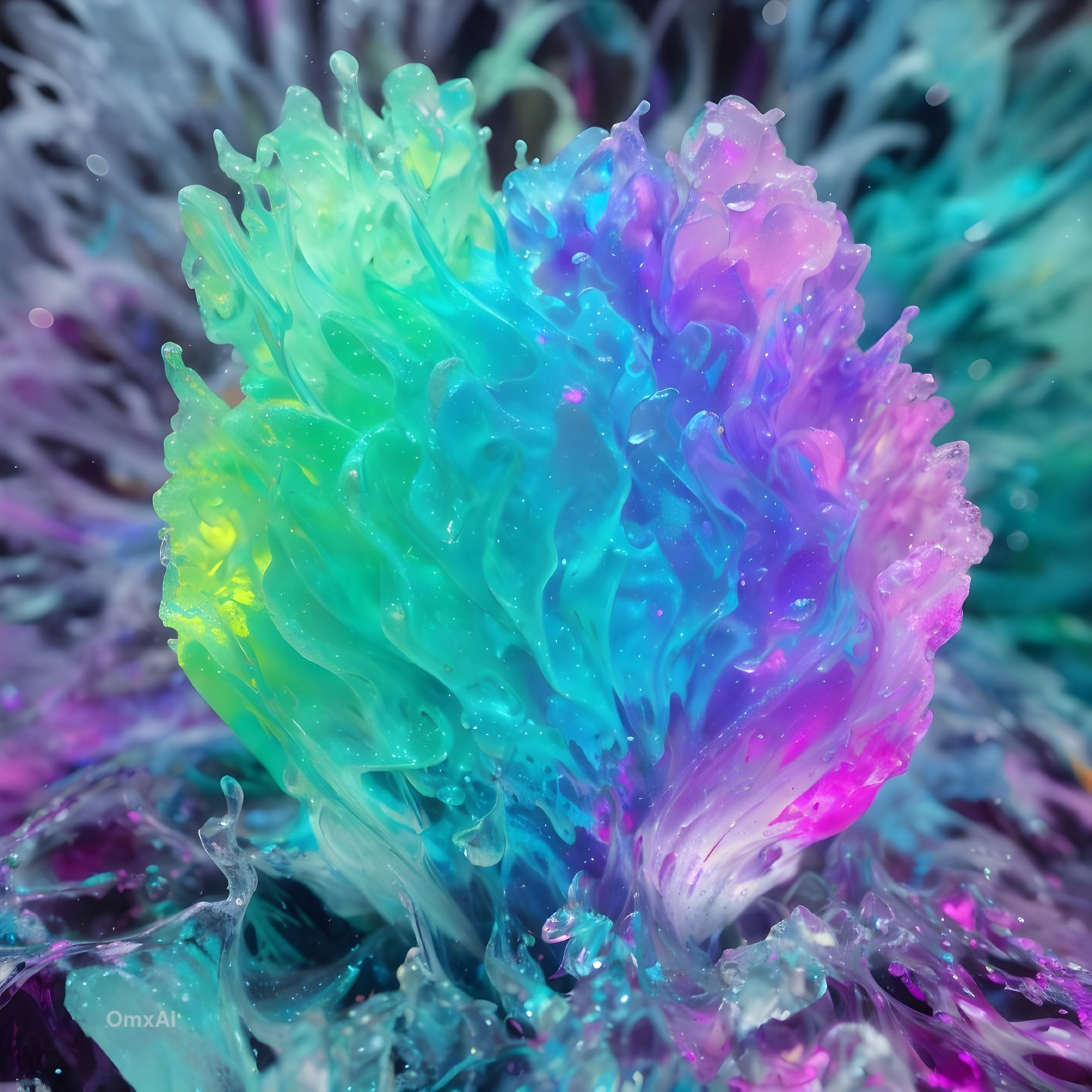 Vibrant Colorful Floral Design on Dark Background