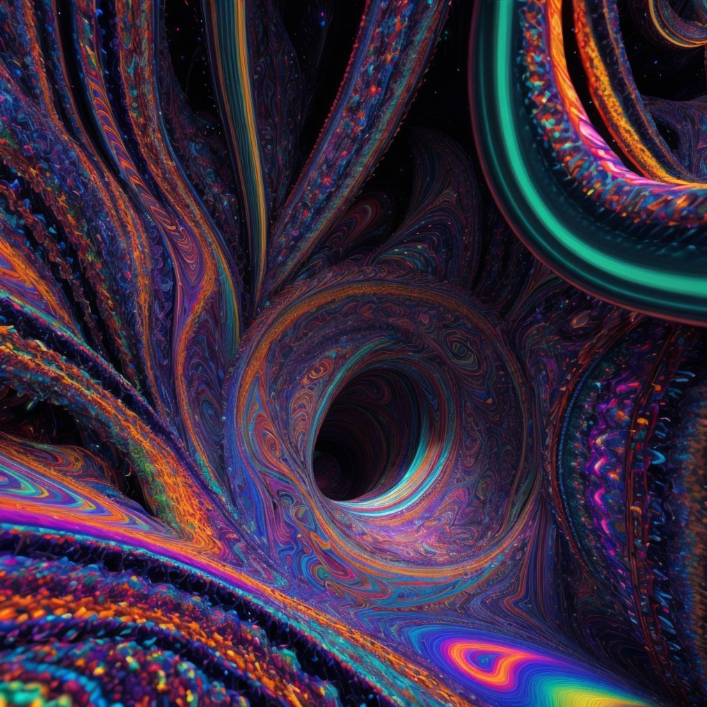 Colorful Abstract Fractal Spiral Pattern Art