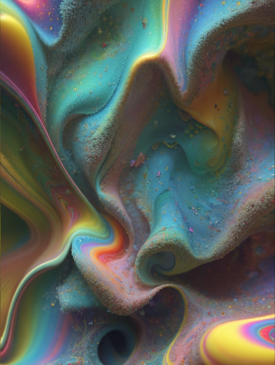 Vibrant Abstract Image with Swirling Color Patterns