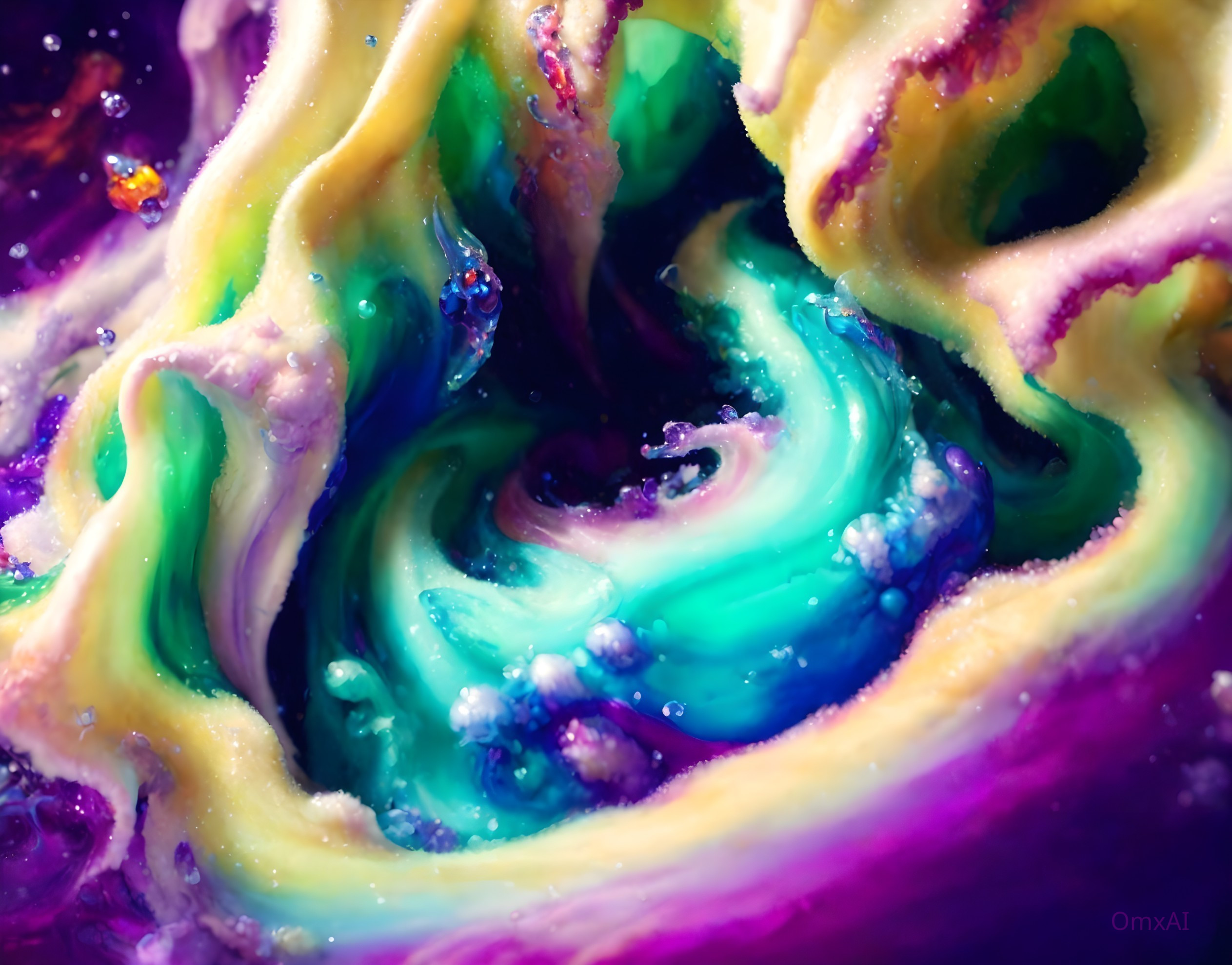 Vibrant Cosmic Swirl Resembling a Nebula or Galaxy