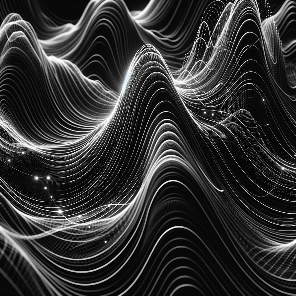 Dynamic Abstract Design with Monochrome Waves and Dots