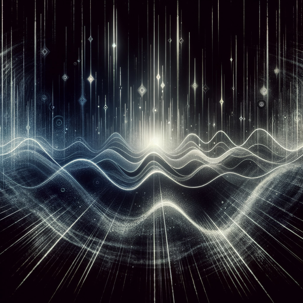 Abstract Waves and Vertical Lines with Cosmic Theme