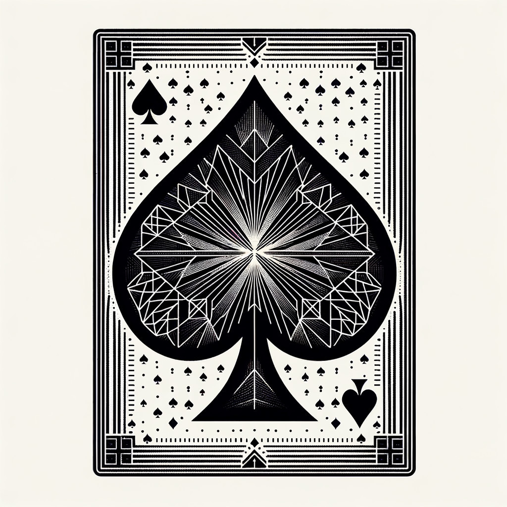 Stylized Ace of Spades Playing Card Design Details