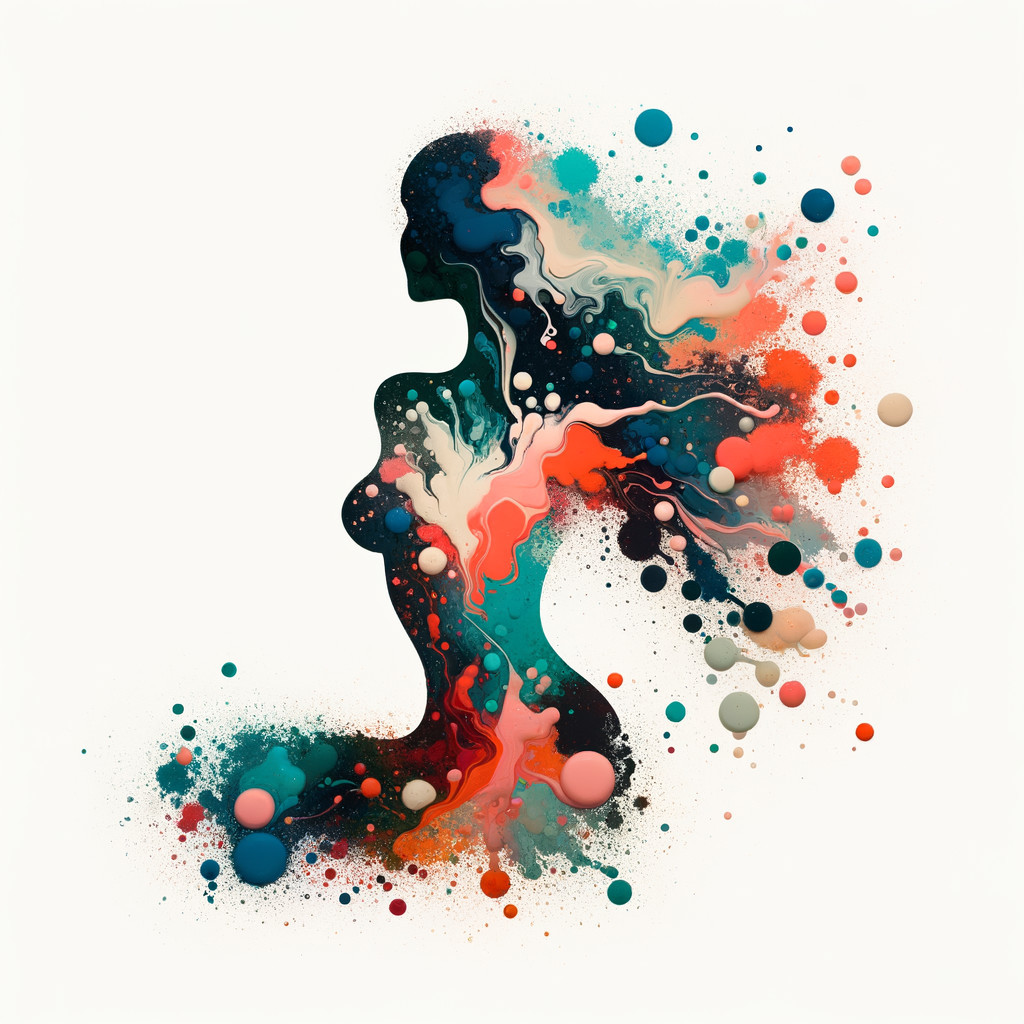 Abstract Silhouette of a Woman with Vibrant Colors