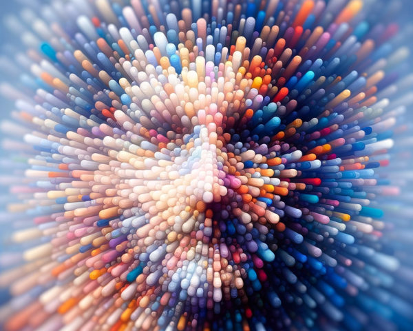 Abstract Face Created with Colorful Cylindrical Shapes