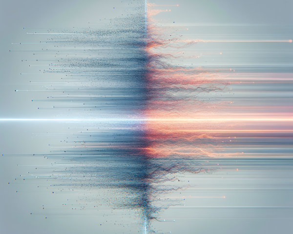 Abstract Digital Artwork with Color and Movement Dynamics