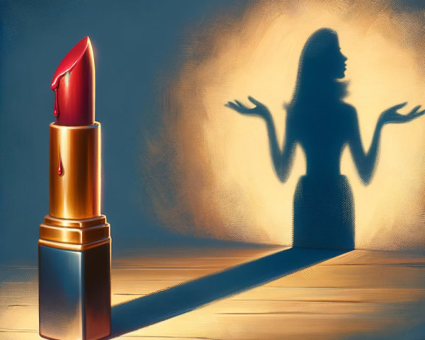 Vibrant Red Lipstick with Warm Glow and Shadow Play