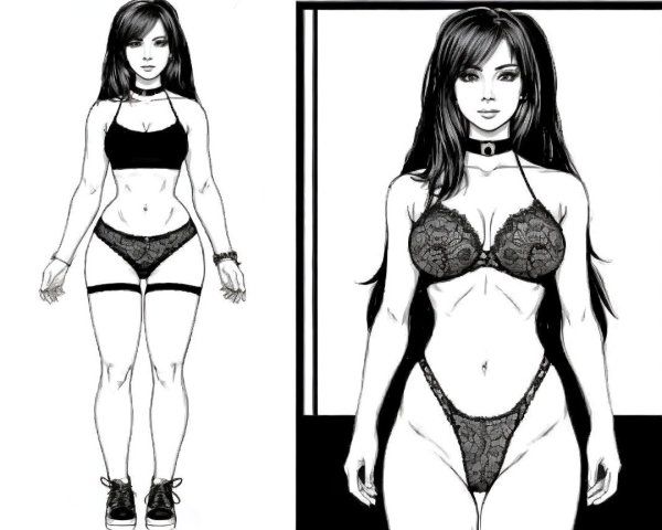 Stylized Character Design in Monochrome Palette