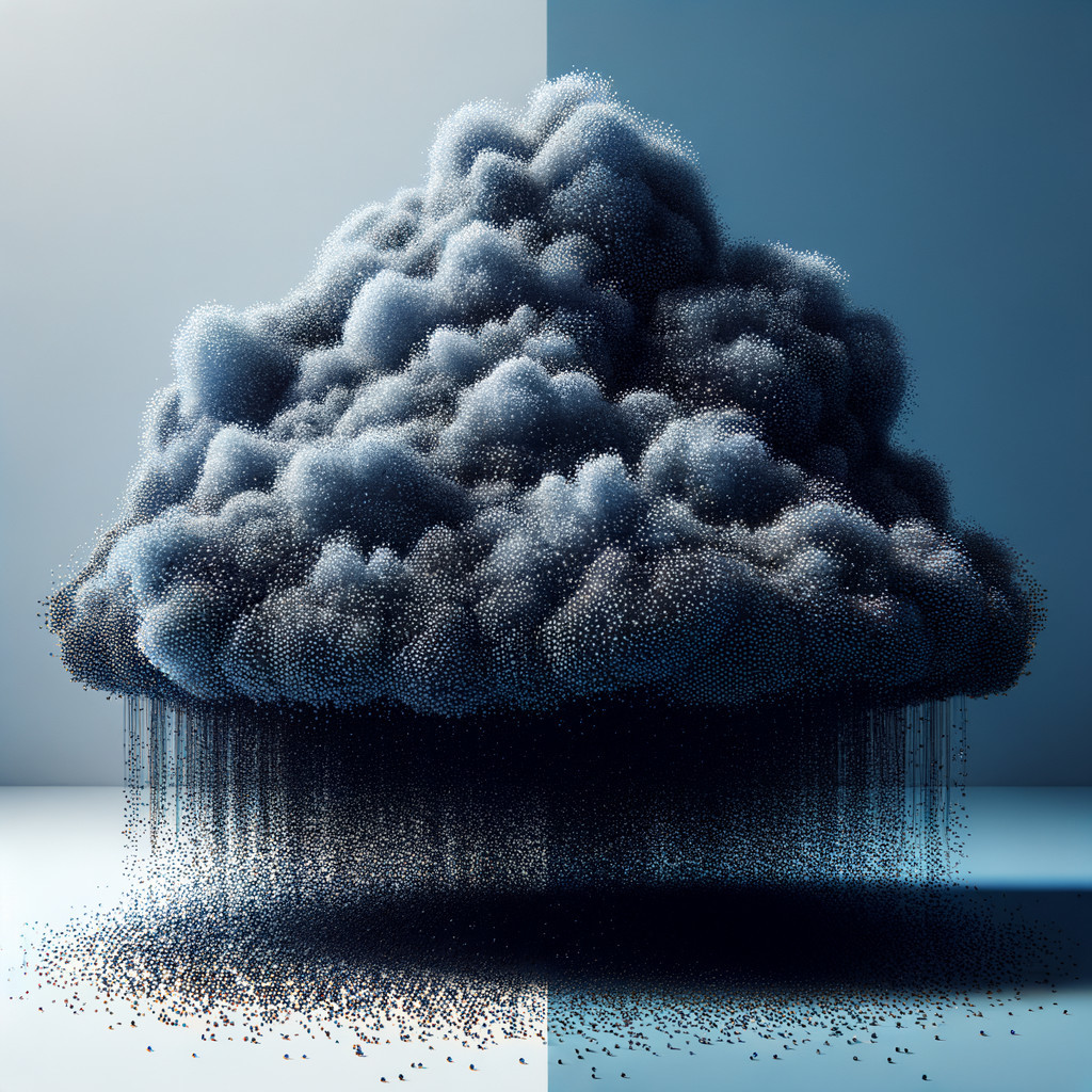 3D Cloud Design with Spheres in Gray and Blue