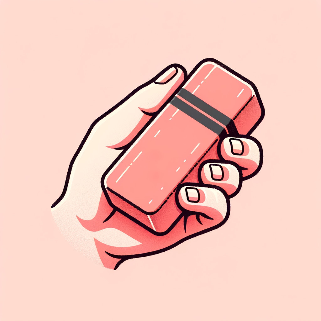 Pink Eraser on Soft Pink Background with Smooth Texture
