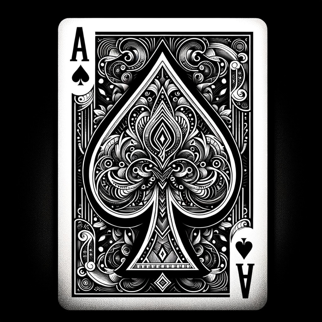 Intricate Ace of Spades Playing Card Design Details