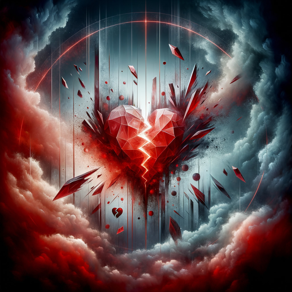 Geometric Shattered Heart in Vibrant Colors
