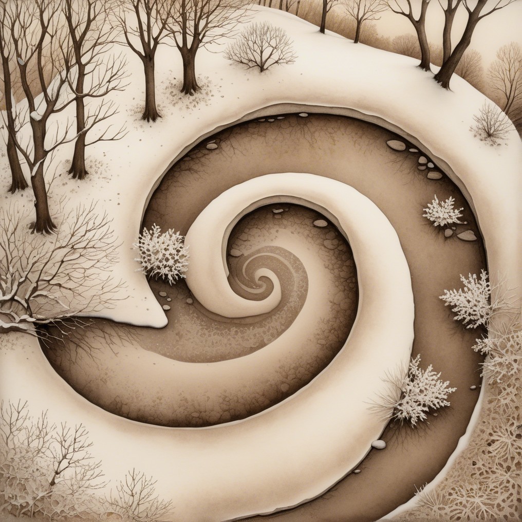 Serene Winter Landscape with River and Bare Trees