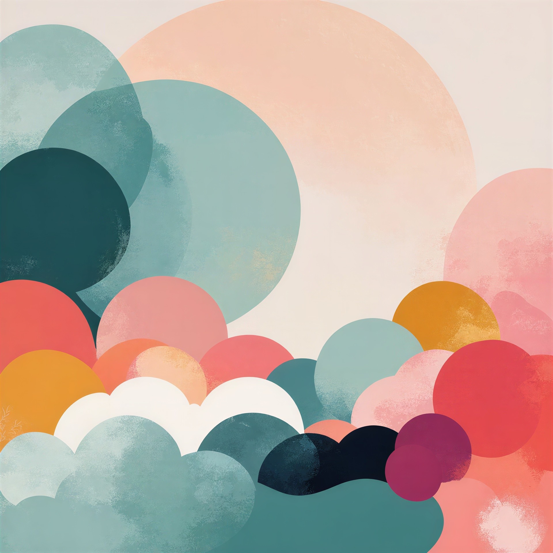 Abstract Painting with Pastel and Vibrant Colors