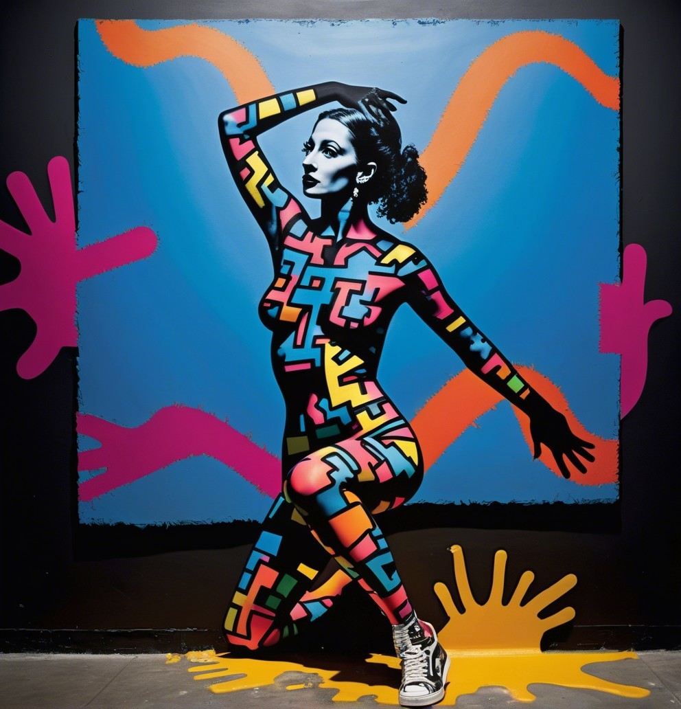 Colorful Body Painting with Abstract Patterns and Shapes