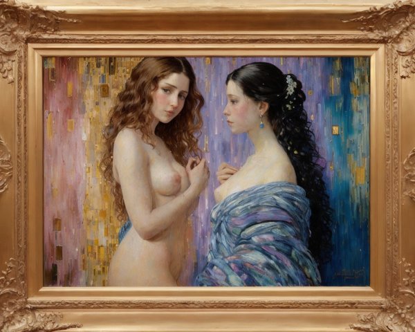 Elegant Women in Soft Setting with Colorful Background