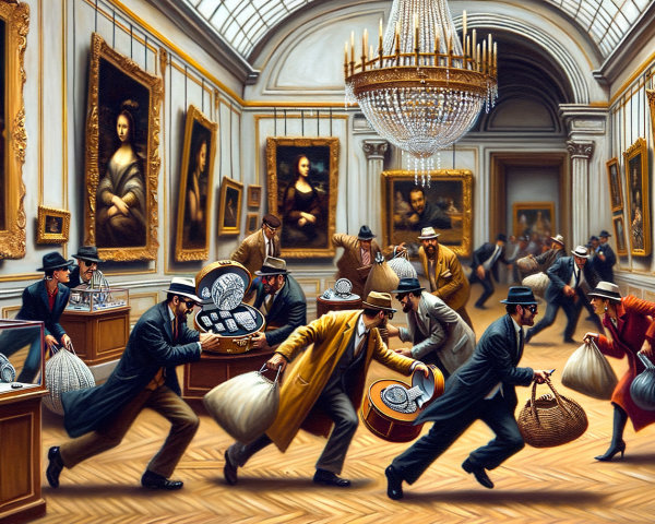Masked Thieves Escape with Stolen Art in Gallery