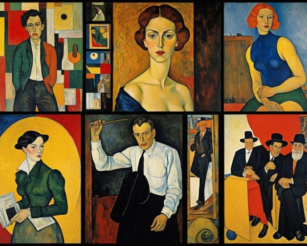 Collage of Boldly Colored Portraits with Diverse Styles