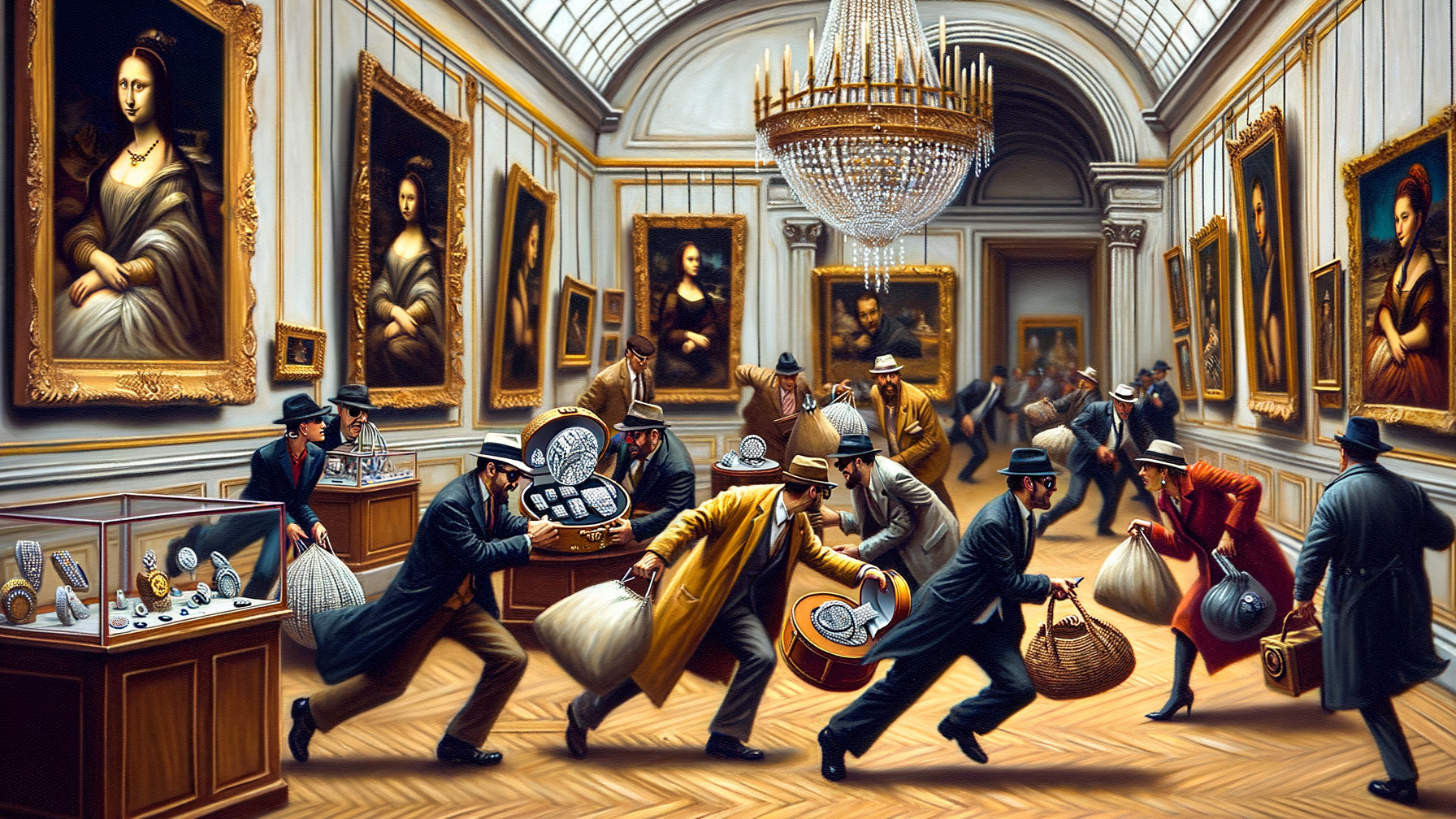 Masked Thieves Escape with Stolen Art in Gallery
