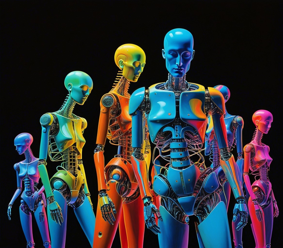 Colorful Robotic Mannequins with Mechanical Structures