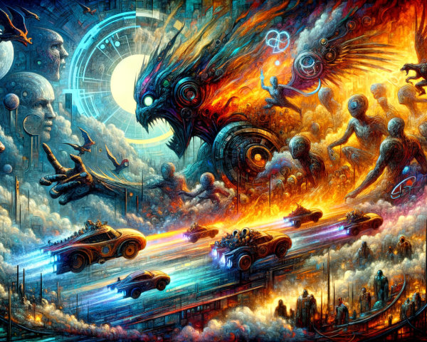 Surreal Landscape of Futuristic Cosmic Elements