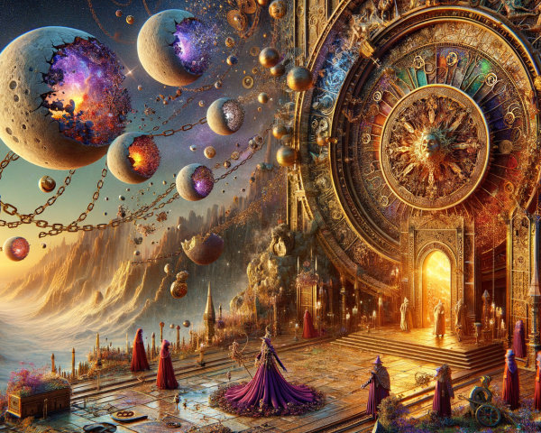 Ornate Doorway to a Vibrant Cosmic Landscape