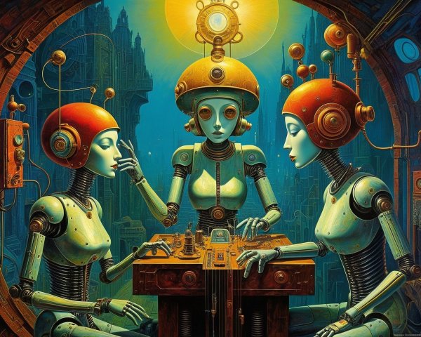 Humanoid Robots Playing Chess in Futuristic Setting