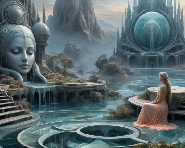 Serene Landscape with Reflective Water and Cliffs
