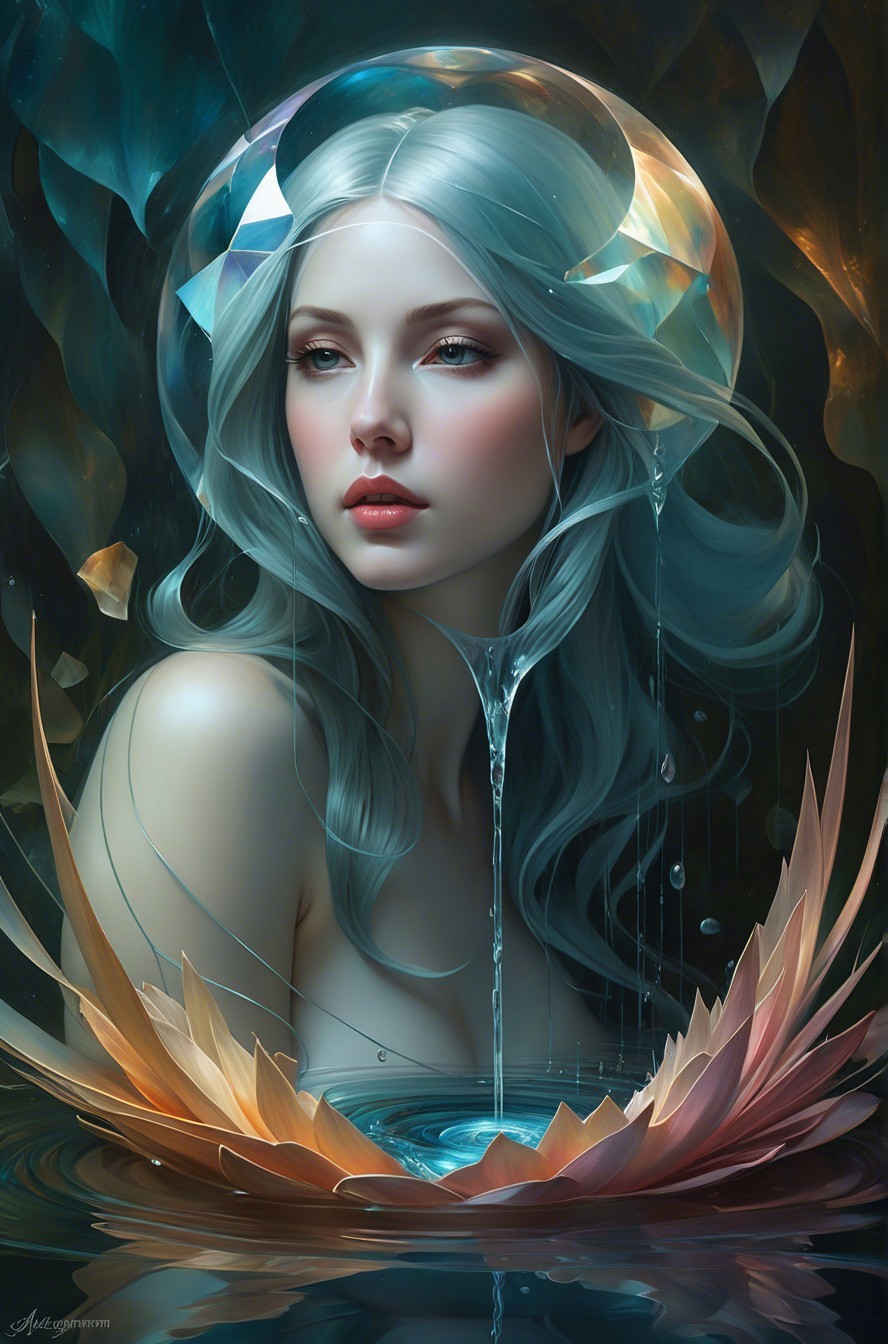 Mystical Woman with Ethereal Aura in Dreamlike Setting